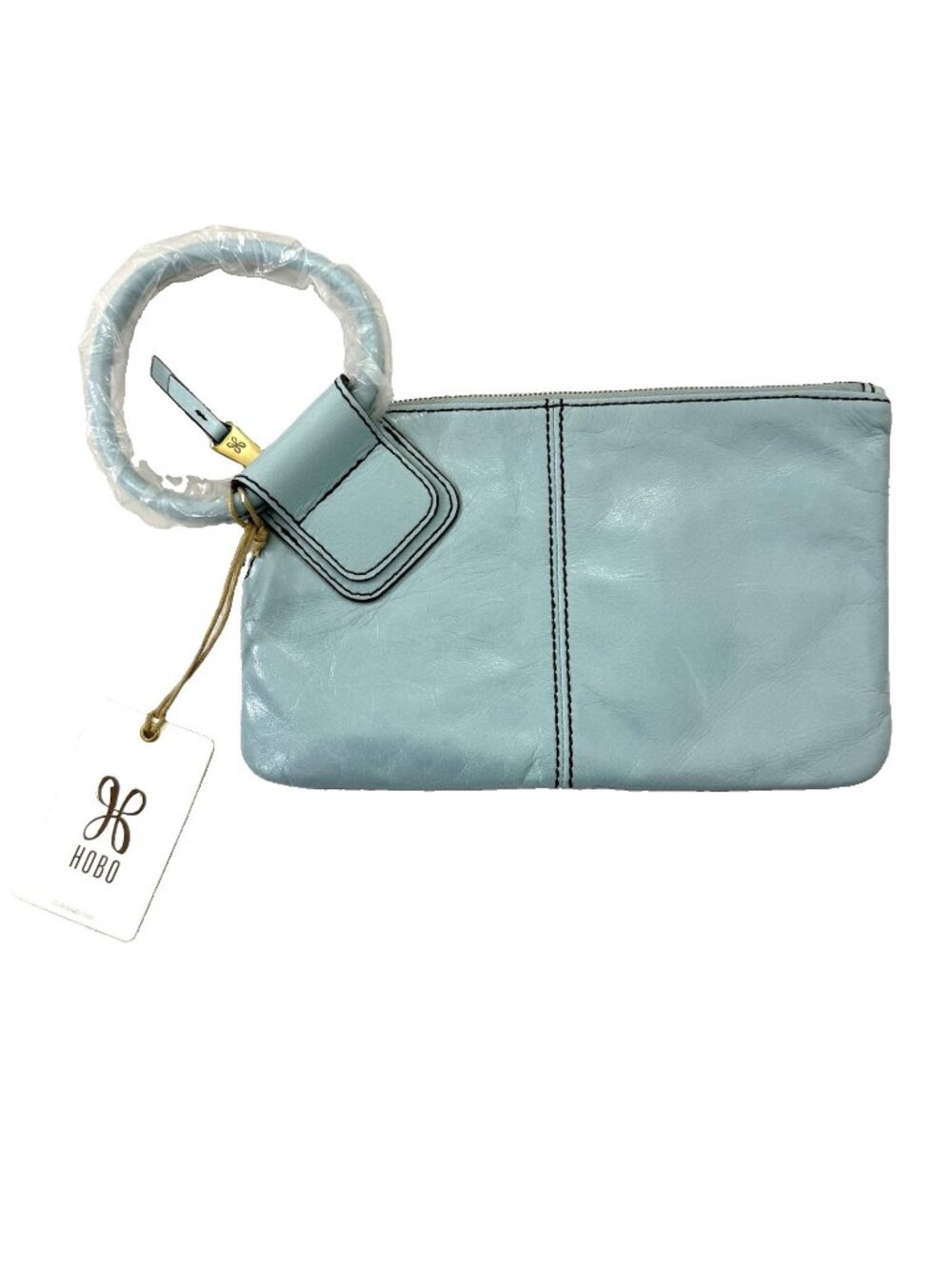 HOBO Wristlet Clutch Leather Purse Whisper Blue Style VI-35036WHSPR Sable NEW